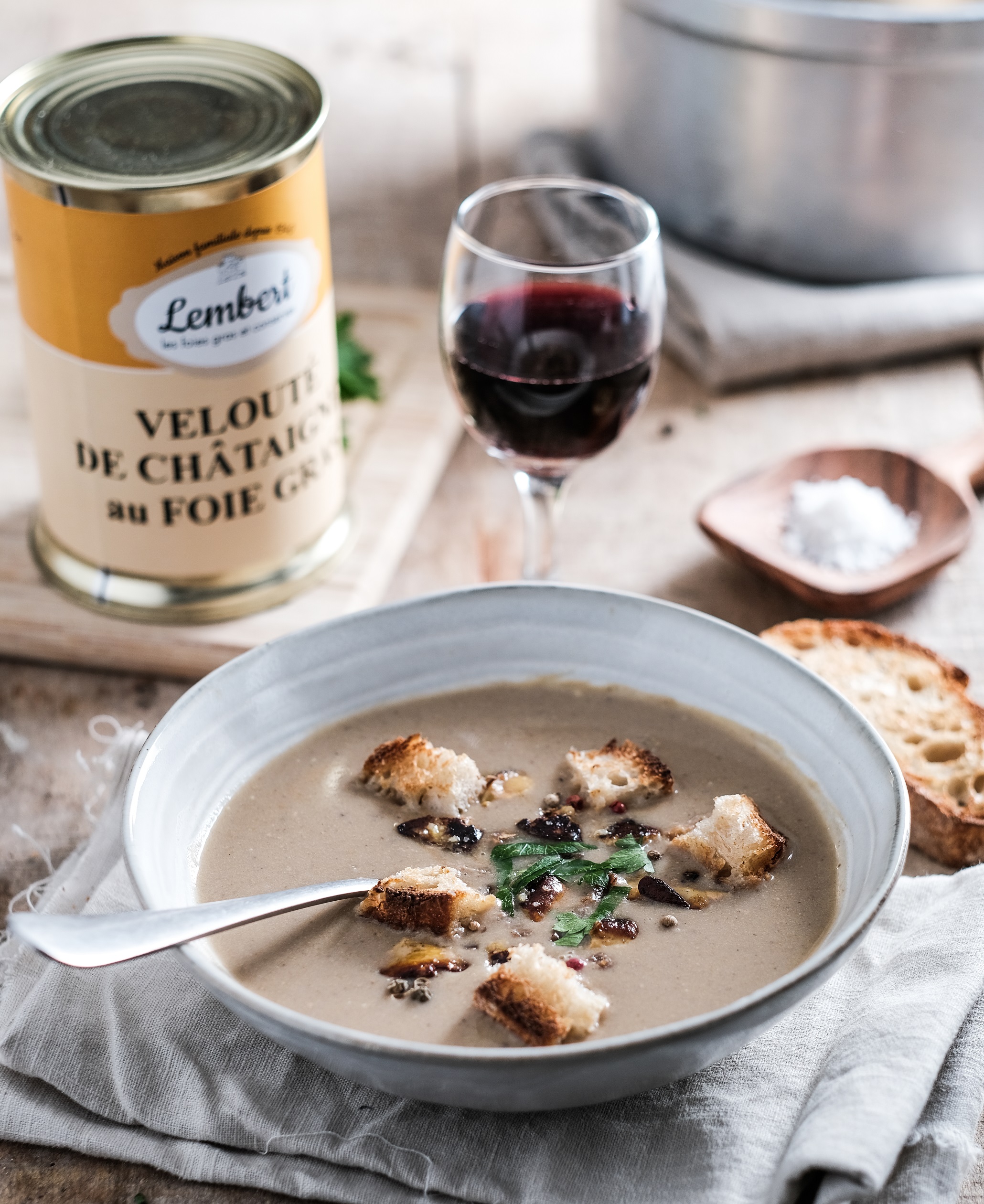 soupe raffinée au foie gras