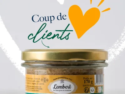 Terrine de canard aux cèpes Maison Lembert, spécialité artisanale du Périgord, coup de cœur des clients.