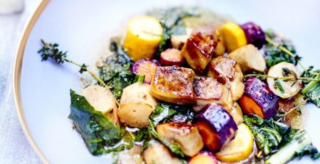Eclats de foie gras poêlé accompagné de légumes au miel, idée de légume avec le foie gras poêlé