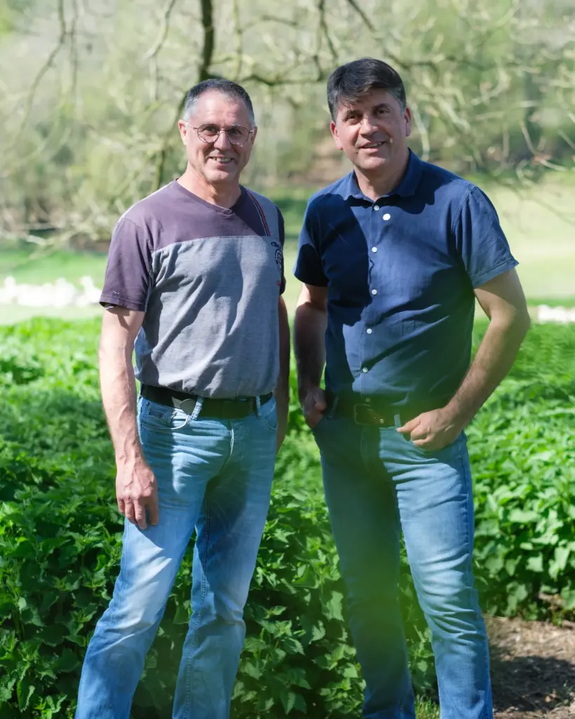 Dominique Laleu et Stéphane Depenweiler à la Ferme Canard Laleu, partenaire de Maison Lembert pour les cuisses de canard et le foie gras de canard