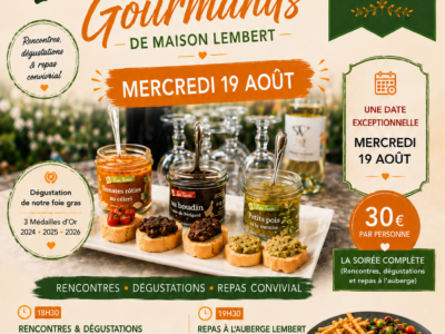 Affiche du dernier Mercredi Gourmand à Beynac le 19 août 2026 chez Maison Lembert.